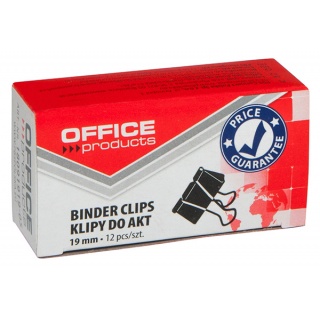 Біндер 19мм чорний 12шт. OFFICE PRODUCTS 18091919-05